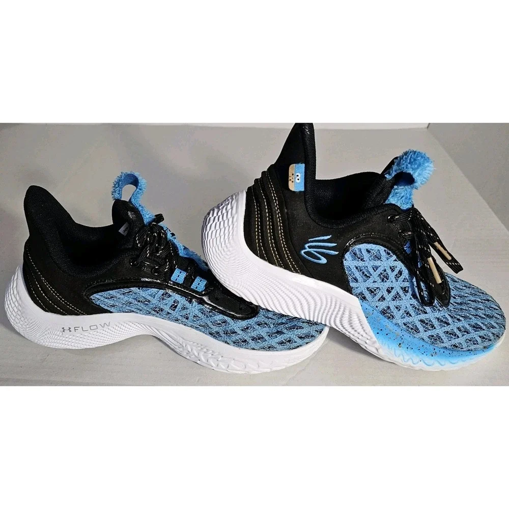 M 8 W 9.5 Under Armour Curry Flow Cookie Monster Sesame Street Sneaker Shoes EUC
